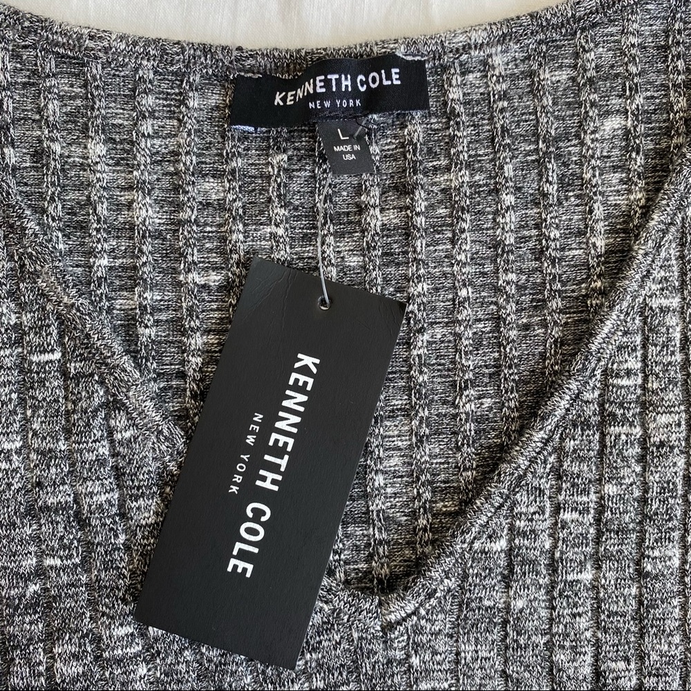 Kenneth Cole Ribbed Cold Shoulder Knit Sweater - Picture 10 of 13